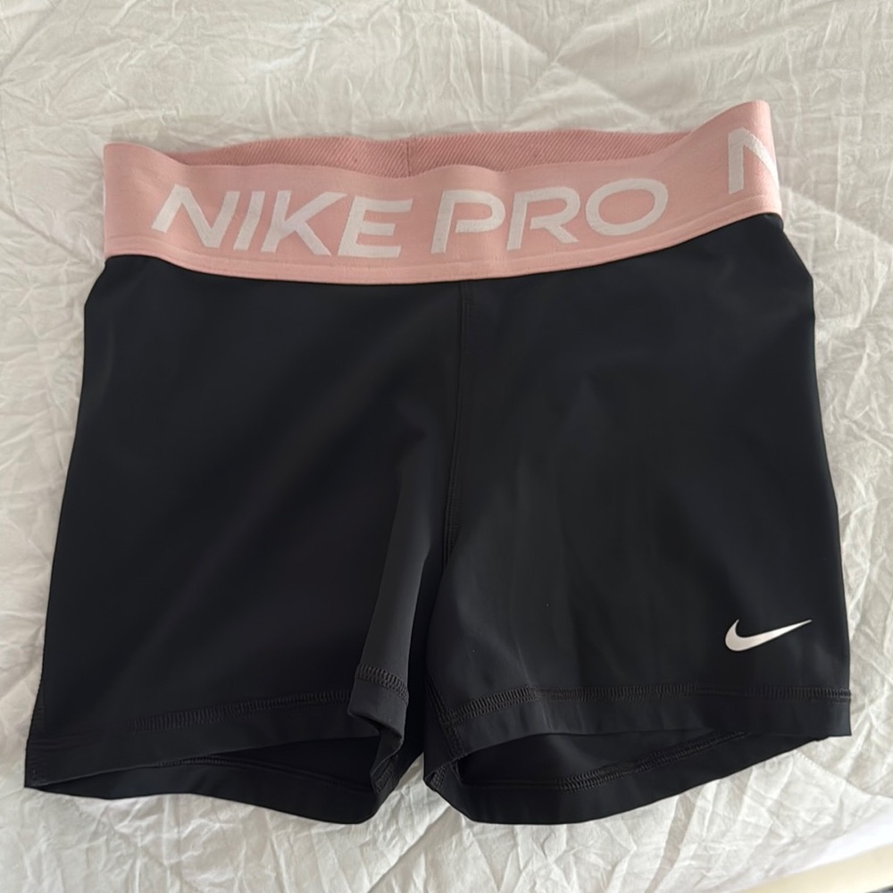 Nike Pro Black and Pink Athletic Shorts